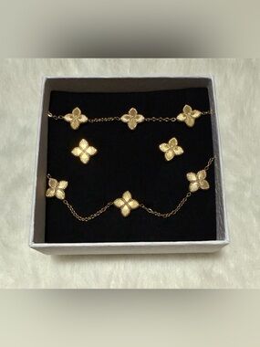 Four Leaf Clover 18K Goldplated Jewelry Set (Necklace,bracelet&Earrings)💛